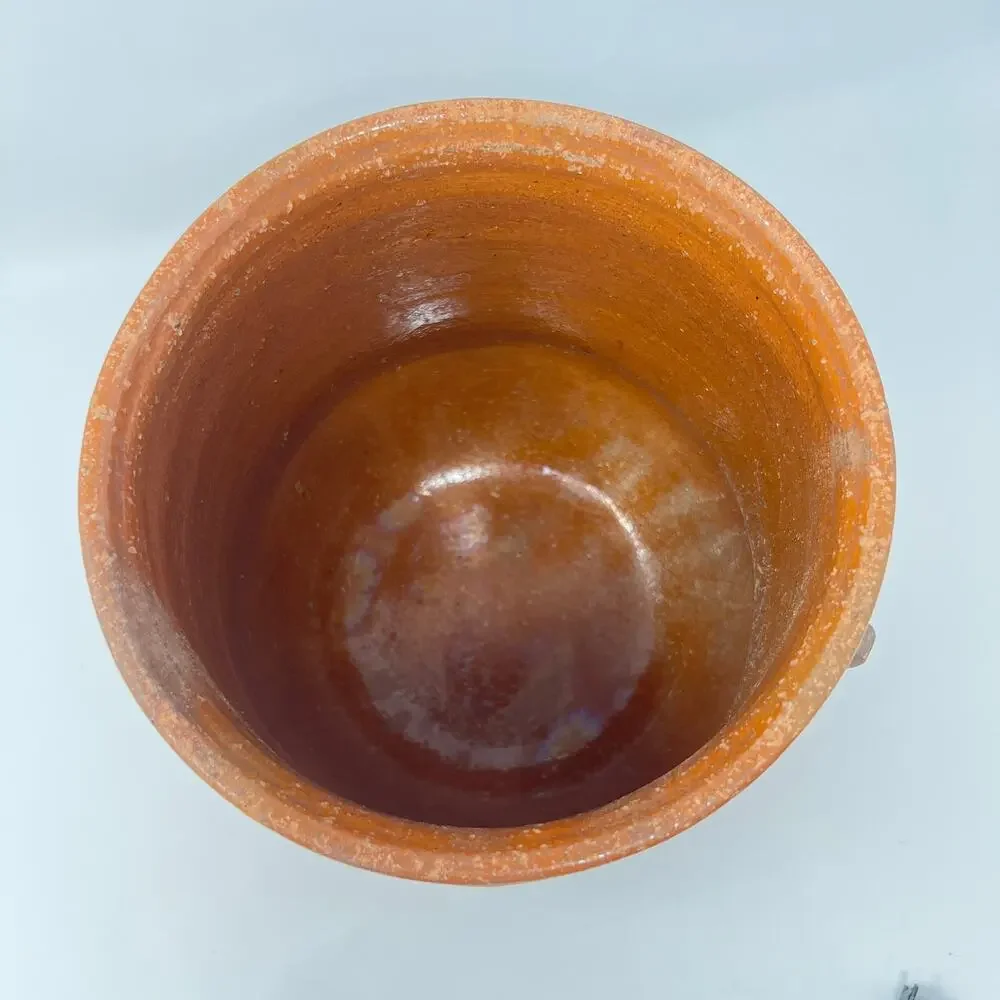 Antique Greek Terracotta Olive Oil Pot Pithari Jar Signed Ophrisi Crock 9 Inches